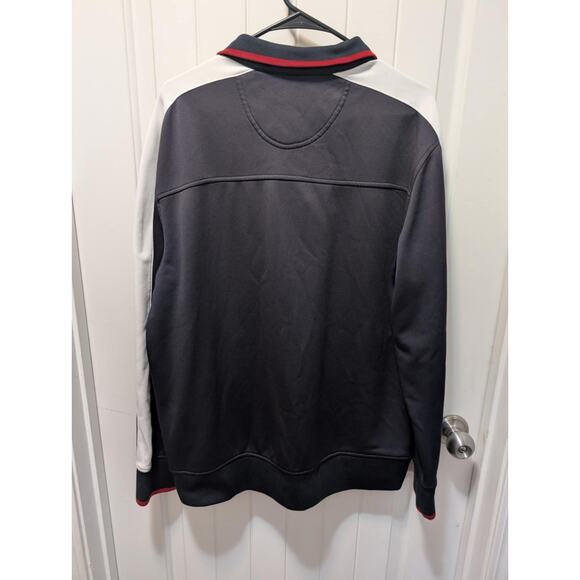 Izod Mens Large 1/4 Zip Pullover Jacket Navy Red White Blue Casual - Picture 5 of 8